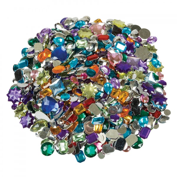 Acrylic Gemstones, Assorted Colors + Sizes, 1 Lb.